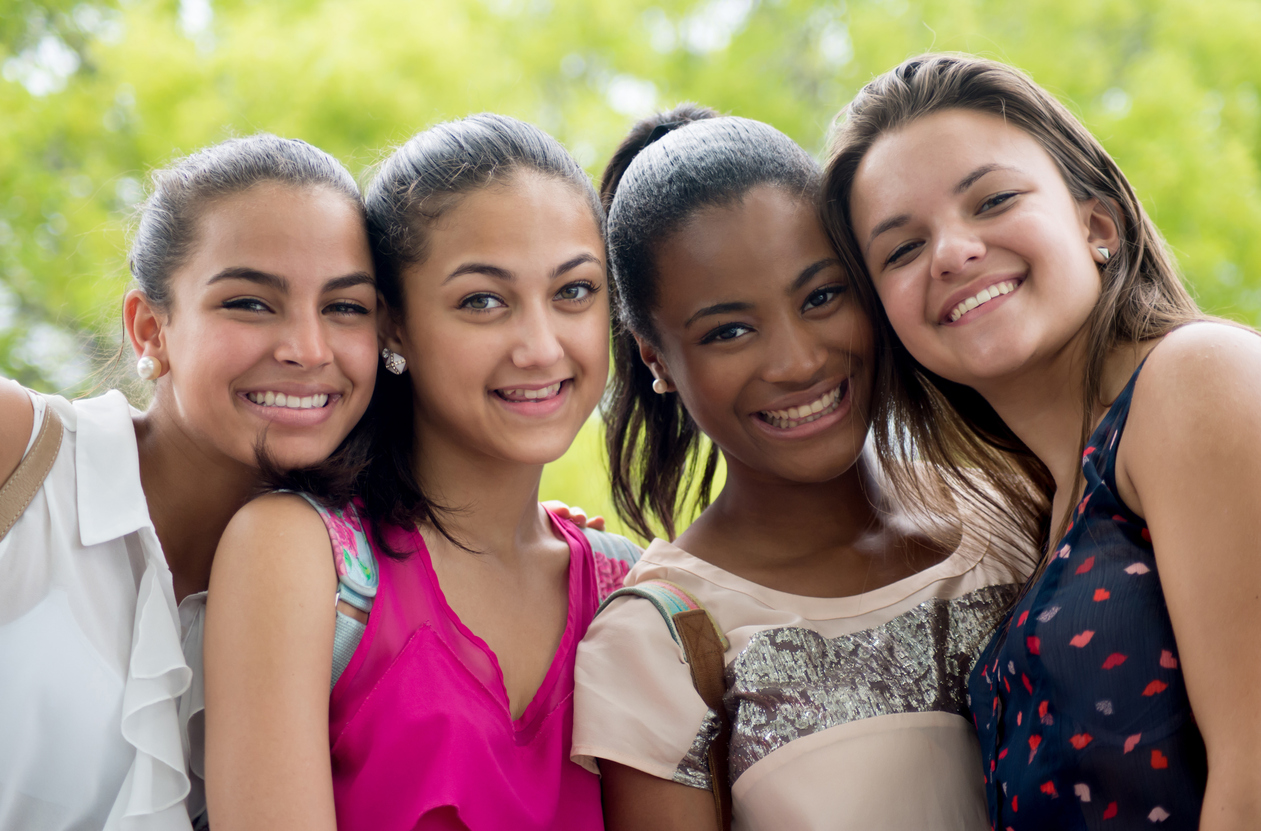Portrait of a group of happy friends